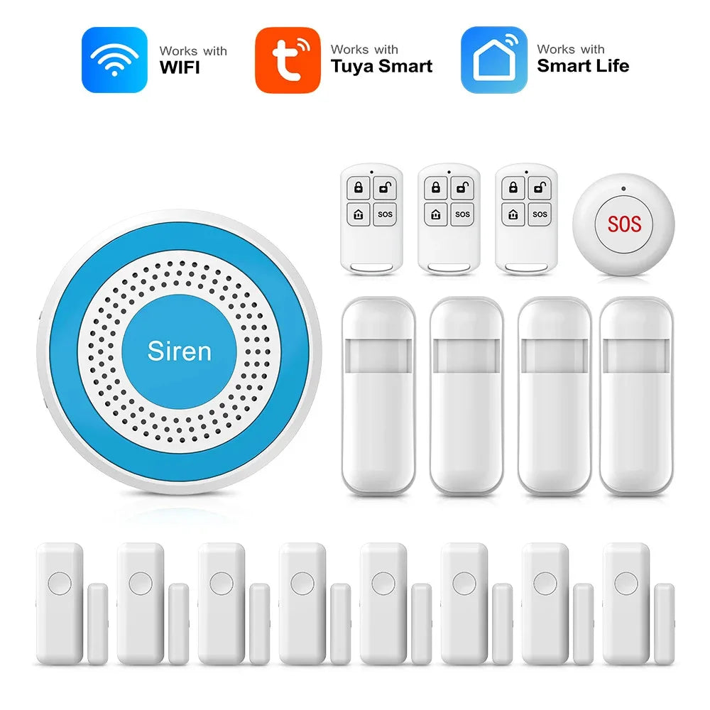 WiFi Home Alarm System with Alexa Voice Control and App Automation WiFi Alarm Kit E EU Plug Tidesmit