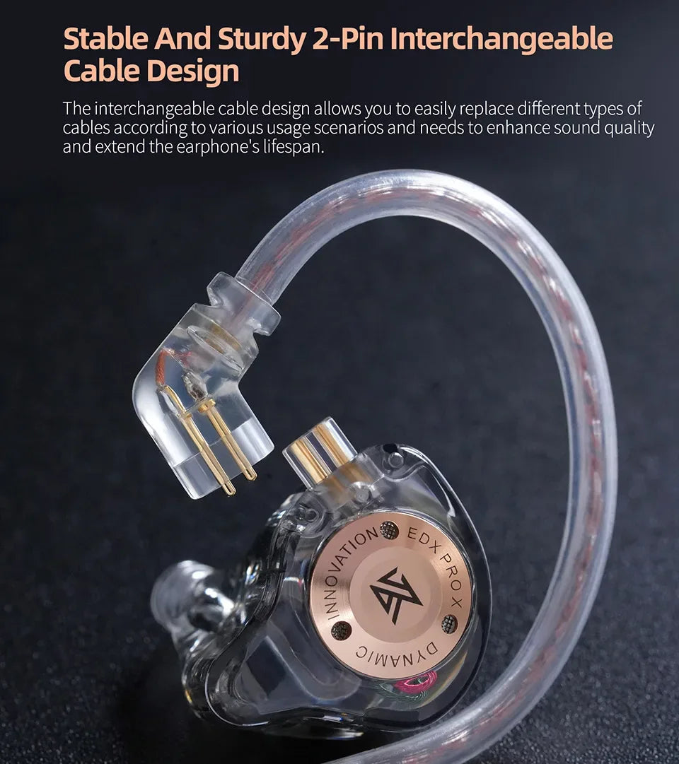 KZ EDX Pro X In-Ear Monitors | Dynamic Bass HiFi Earbuds | Tidesmit Tidesmit