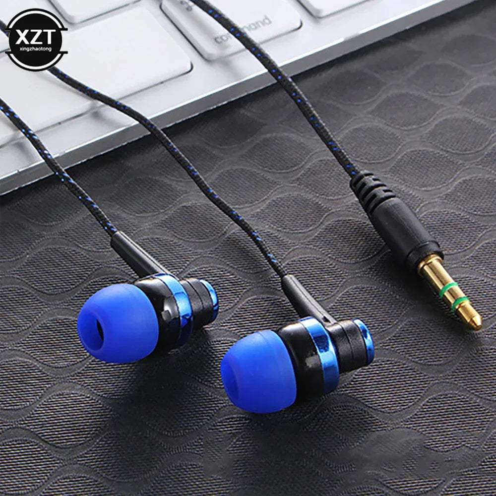 Wired In-Ear Headphones with Mic, Durable Nylon Cable | Tidesmit blue Tidesmit
