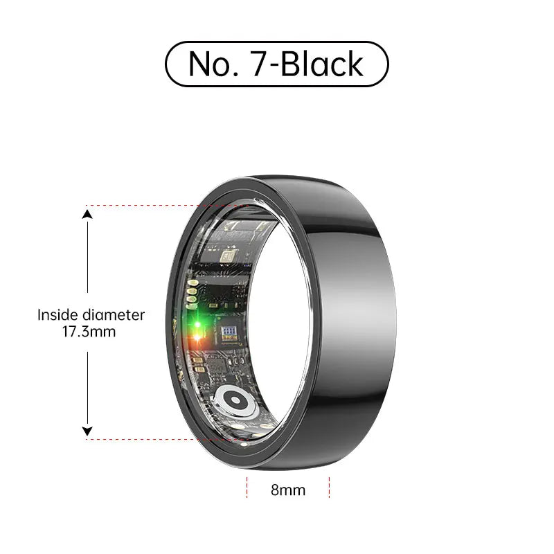 Tidesmit Smart Health Ring - Biometric Fitness Tracker with Sleep Monitor Ceramic Black No.7 Tidesmit
