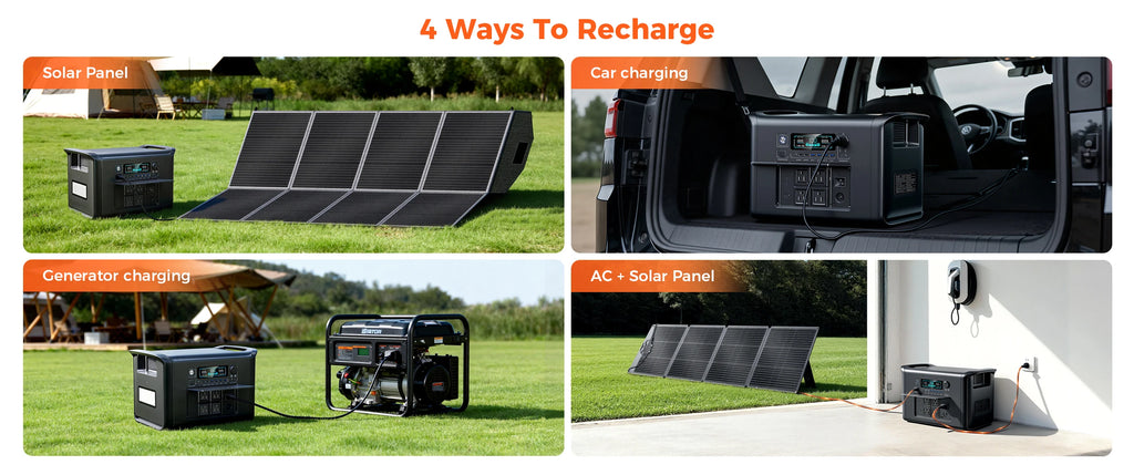 CTOLITY 2400W 200W Power Station Outdoor Camping Portable 2048Wh Solar Generator LiFePO4 Battery 110V 192Wh Power Bank Home Backup Power Supply Emergency Battery