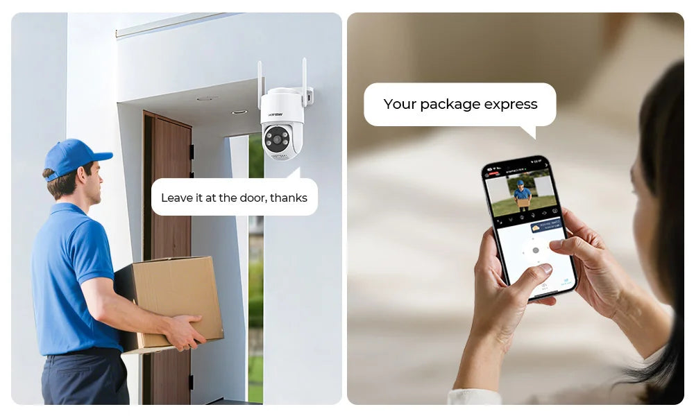 H.VIEW 3MP PTZ IP Camera WiFi Outdoor AI Human Detection Audio  Wireless Security CCTV Camera