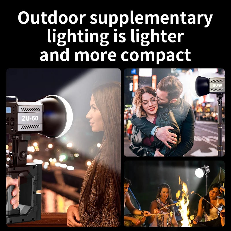 LED Video Light 60W-80W Bi-Color COB Studio Lamp for Content Creation Tidesmit