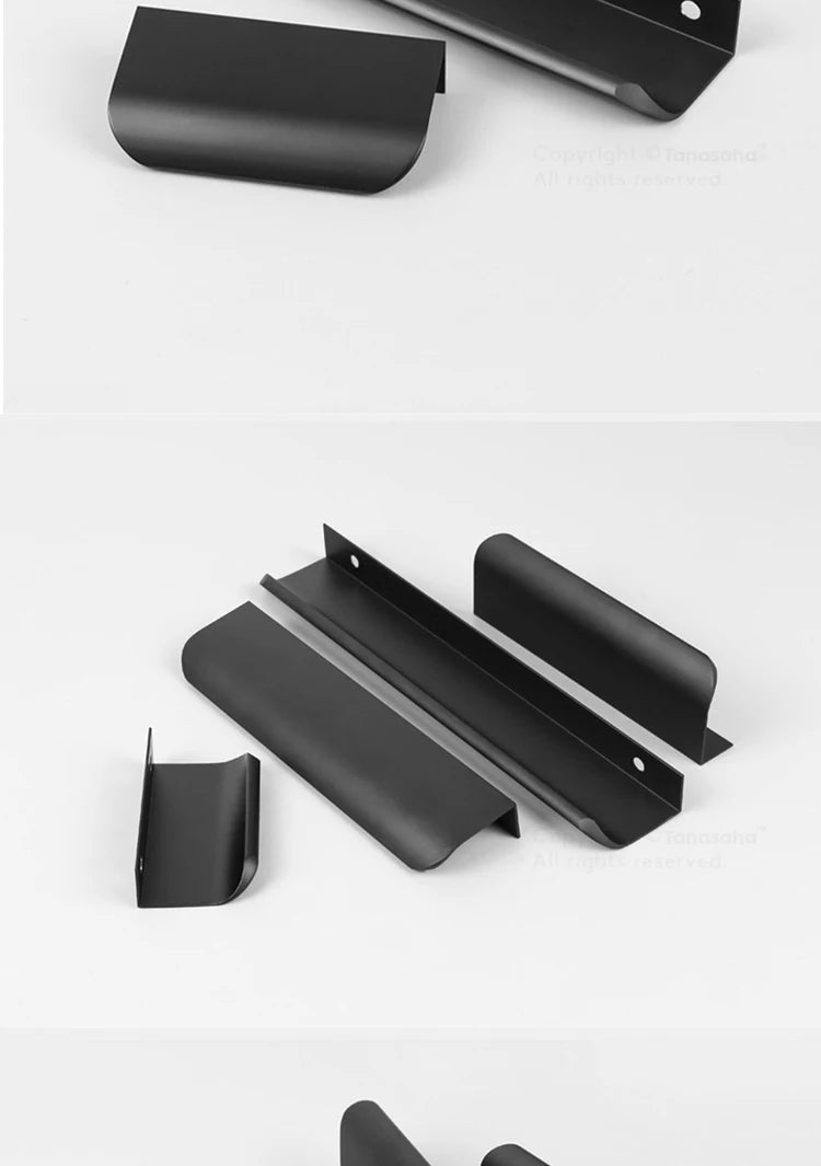 Aluminum Alloy Handles Invisible Furniture Pulls Cabinet Drawer Knobs Wardrobe Door Handles Hidden Hardware Accessories