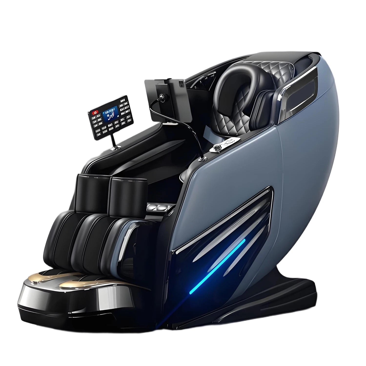 6D SL-Track Full Body Massage Chair - Deep Tissue Heat Therapy Body Shaping Massage Equipment Black Blue China Mainland