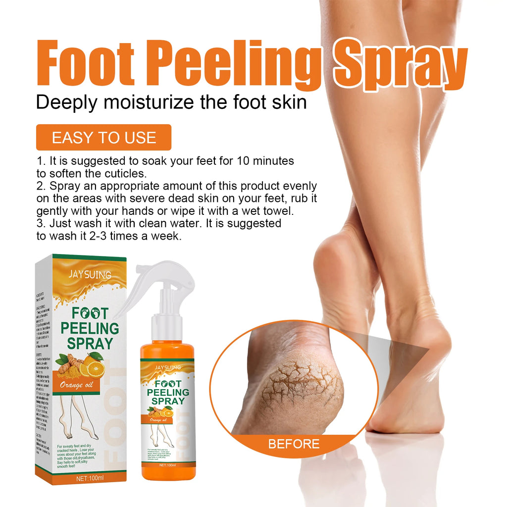 Exfoliating Foot Spray for Cracked Skin - Salon-Quality Repair Scrubs Treatments Tidesmit
