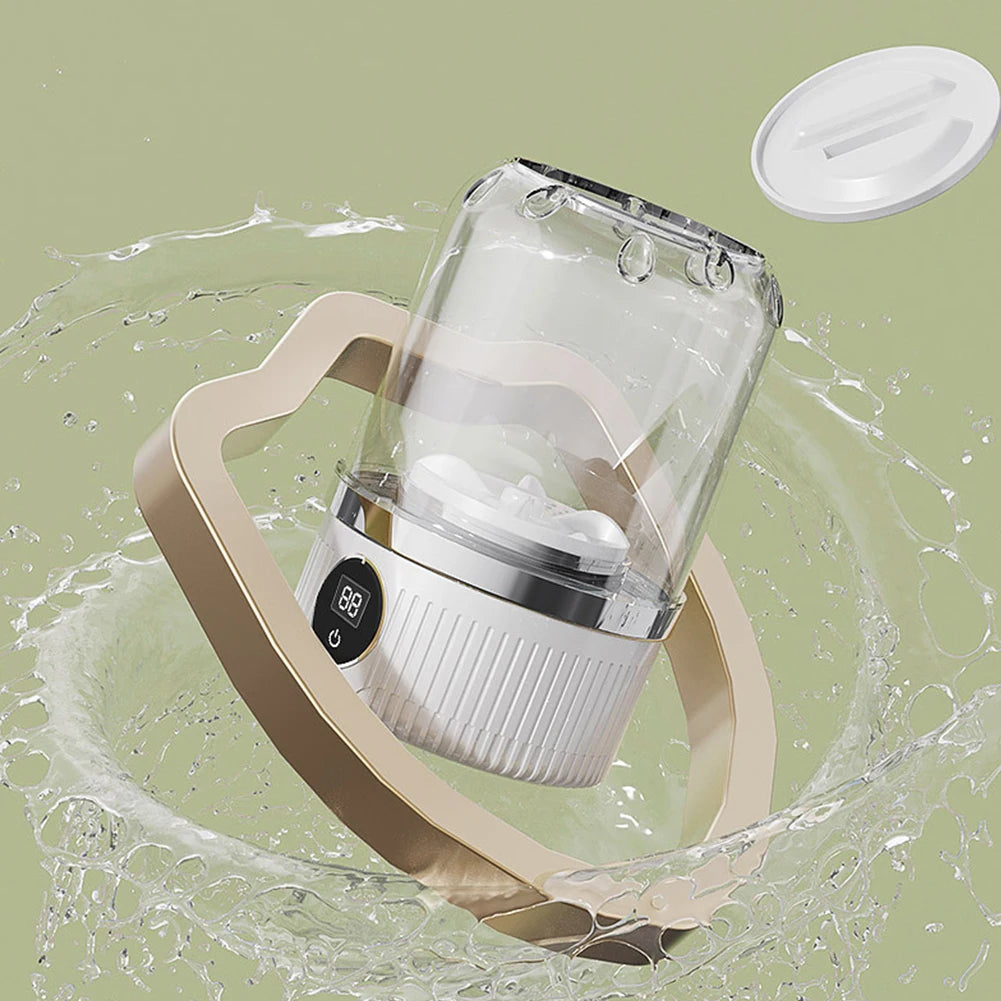Tidesmit 1L portable wireless underwear washer showing side profile for compact sock and small laundry cleaning