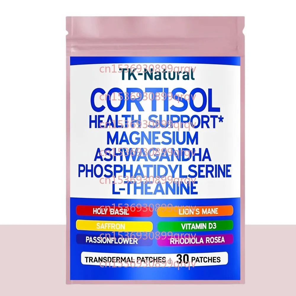30 Patches Cortisol Transdermal Patches for Women & Men with Magnesium, L Theanine Cortisol Balance & Calm Mood Support