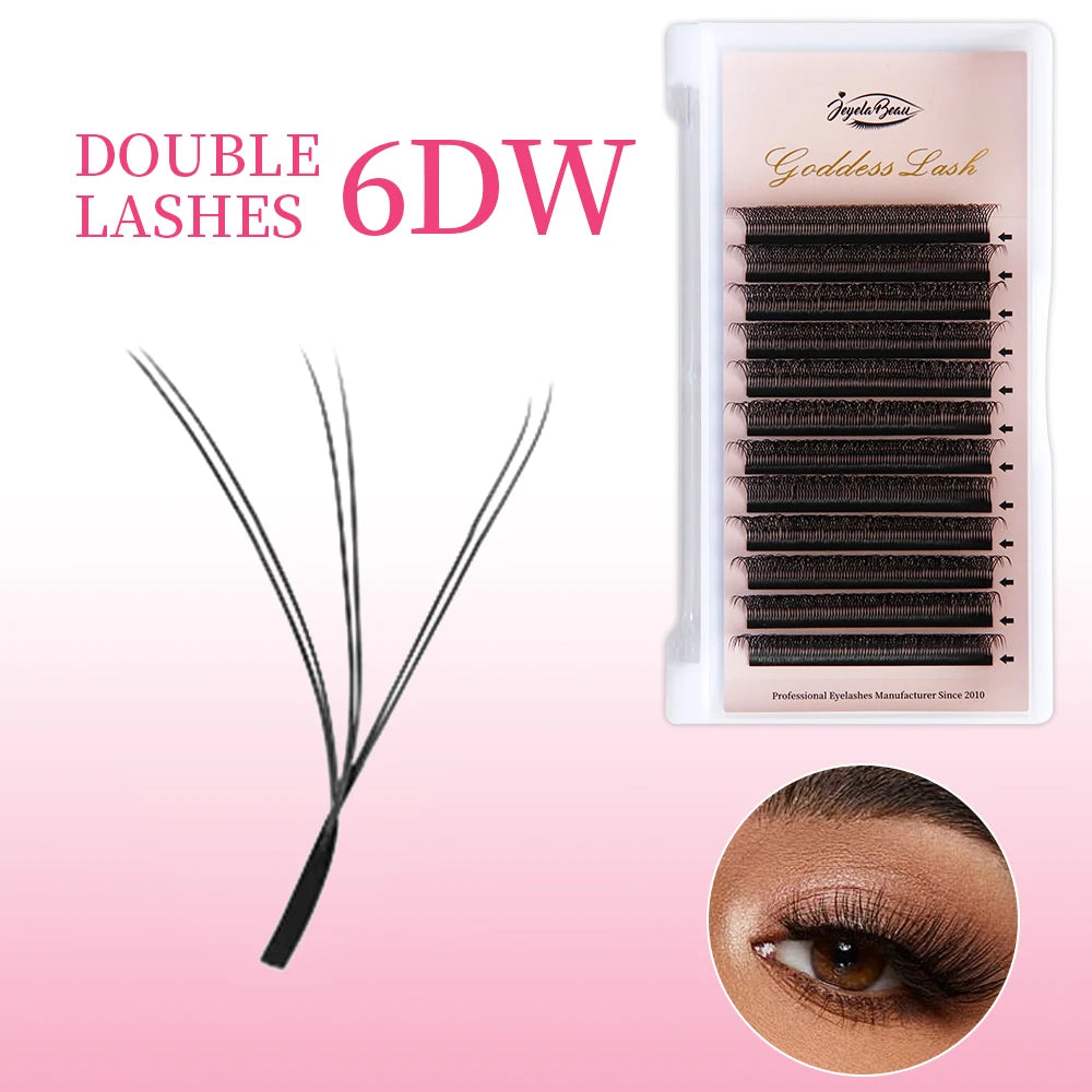 W Style Premade Volume Fans - Professional Faux Lashes by Tidesmit False Eyelashes DOUBLE 3DW Tidesmit