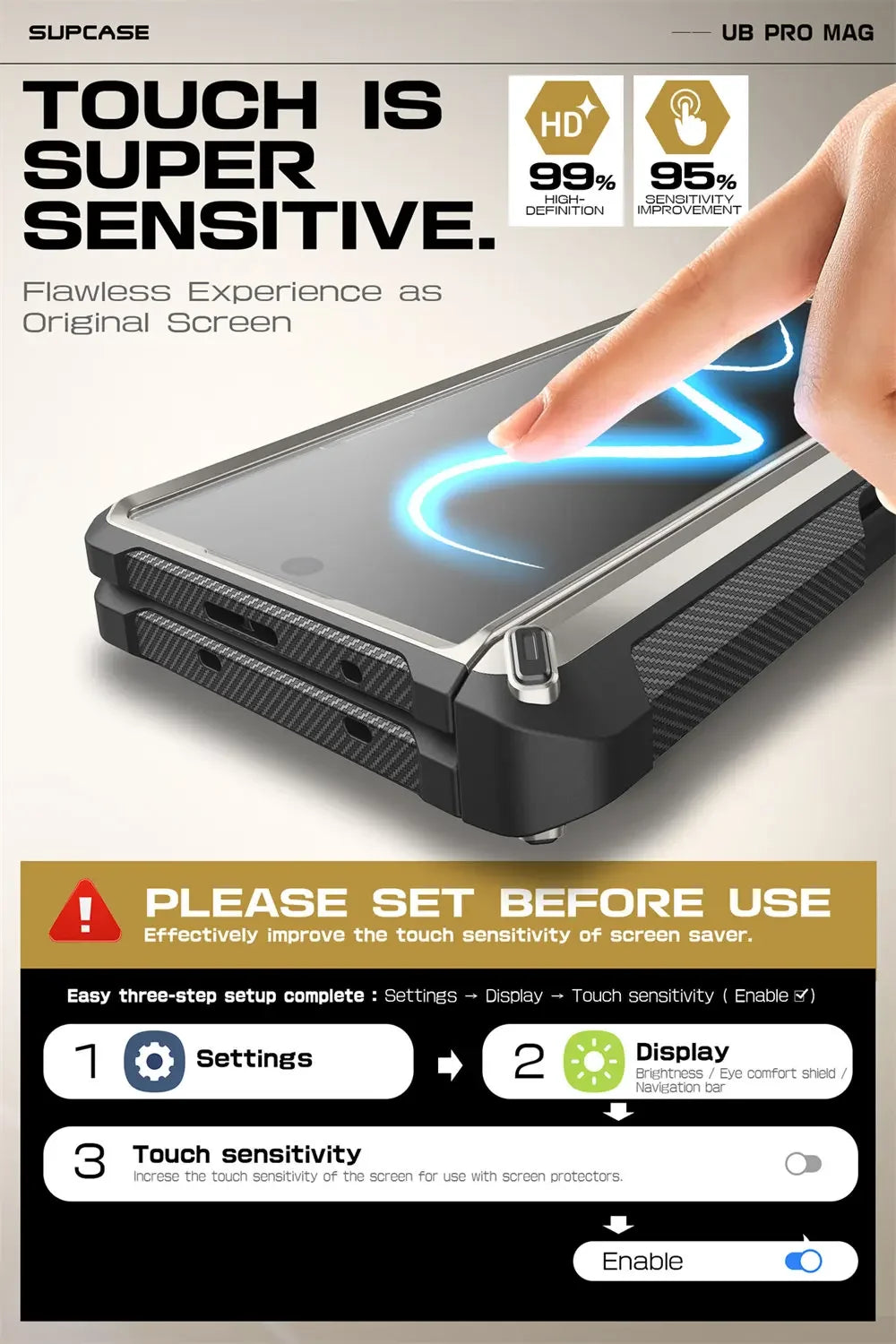 Samsung Galaxy Z Fold 6 Rugged Case with Screen Protector Tidesmit