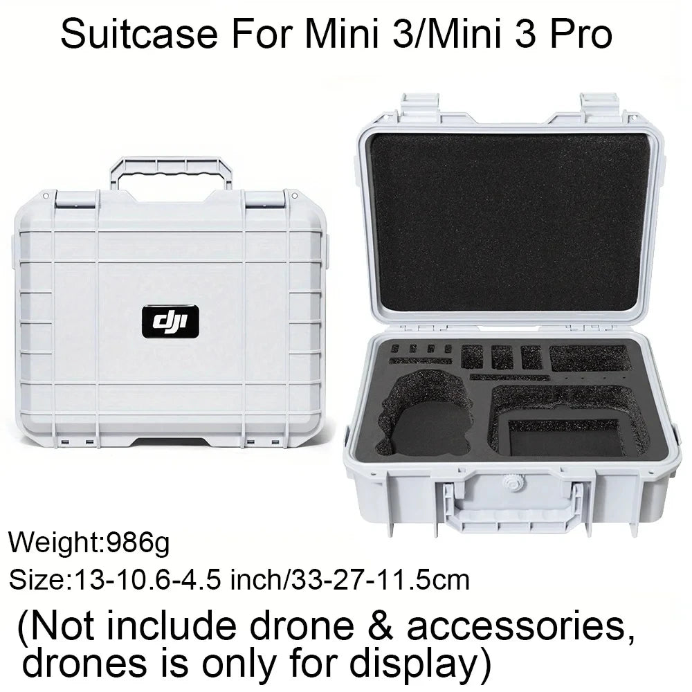 DJI Mini 3 Pro Hard Case: Waterproof Protective Carrying Box White Tidesmit