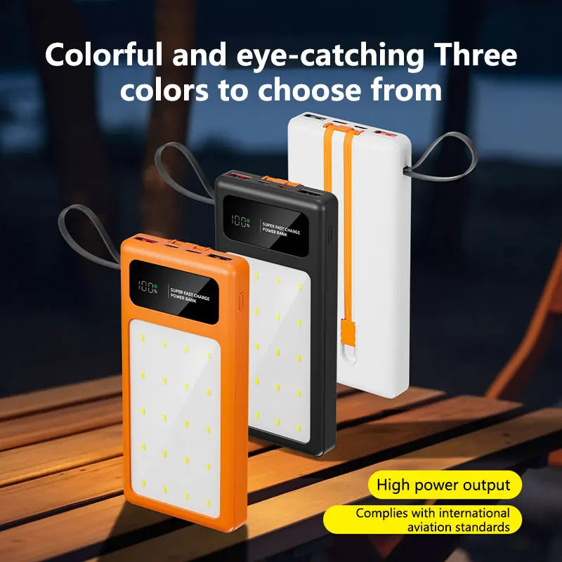 Portable Power Bank with Camping Light - 50000mAh PD Fast Charging Tidesmit