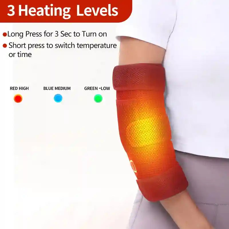 Heated Elbow Brace Wrap: Adjustable Compression Sleeve for Joint Relief Relaxation Treatment Tidesmit