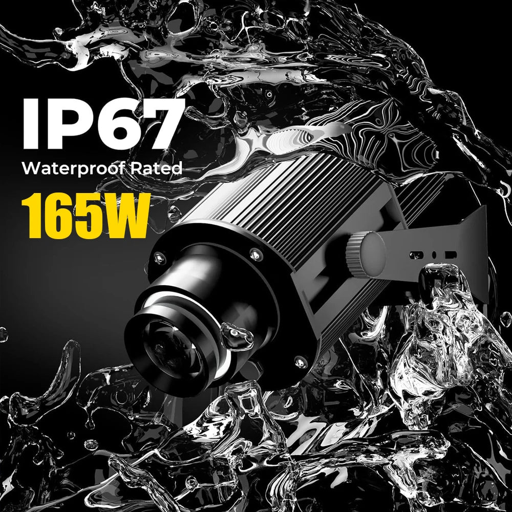 IP67 outdoor rotating LED projector, 165W power rating