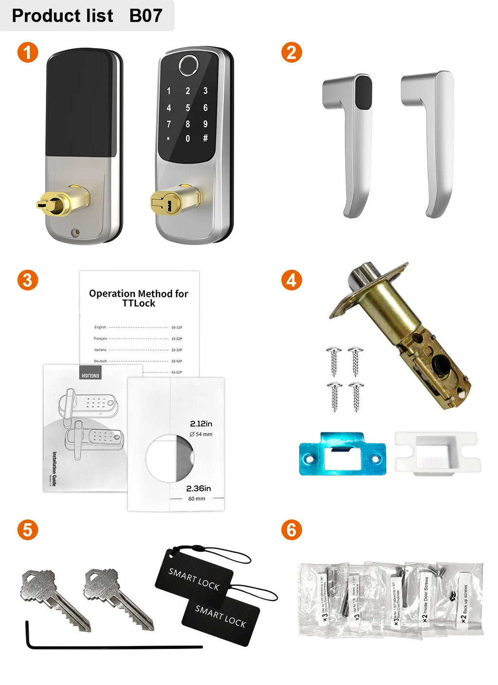 TTLOCK Wifi Electronic Smart Door Lock With Biometric Fingerprint / Password /Smart Card  / Key Unlock/ USB Emergency Charger