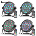 Somspot 4PCS 36W RGB Par Light 60LEDs DJ Party Lights Remote Control Disco Light for Stage Christmas Bar Club Wedding Birthday