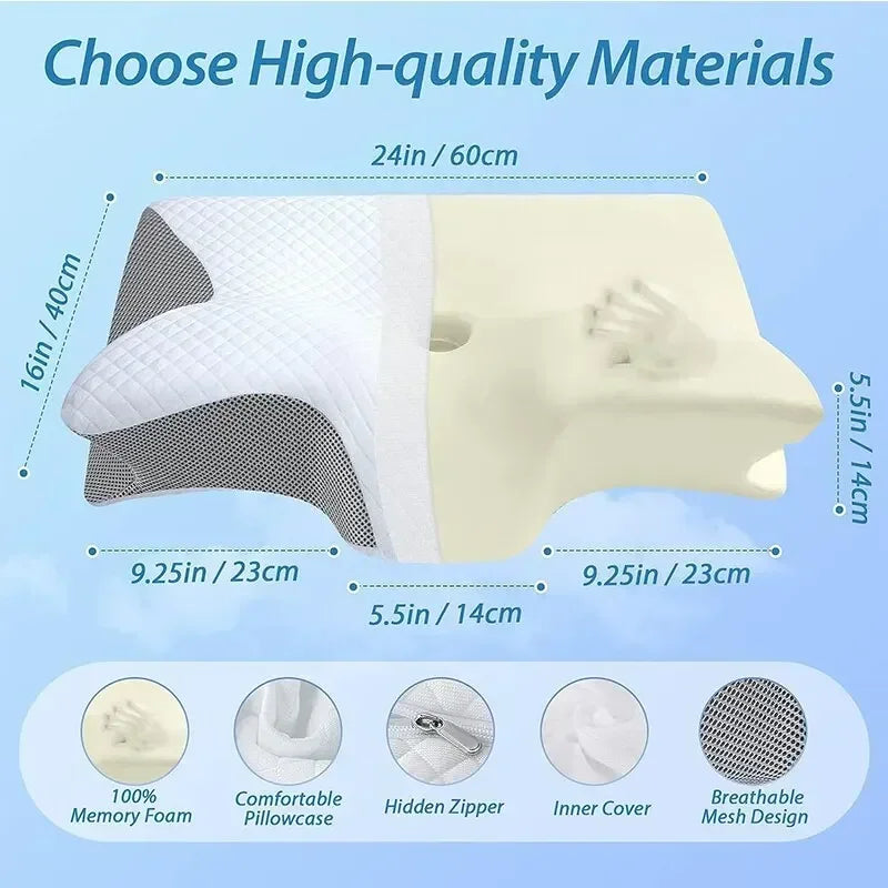 Butterfly Memory Foam Neck Pillow for Cervical Pain Relief - Tidesmit Relaxation Treatment Tidesmit