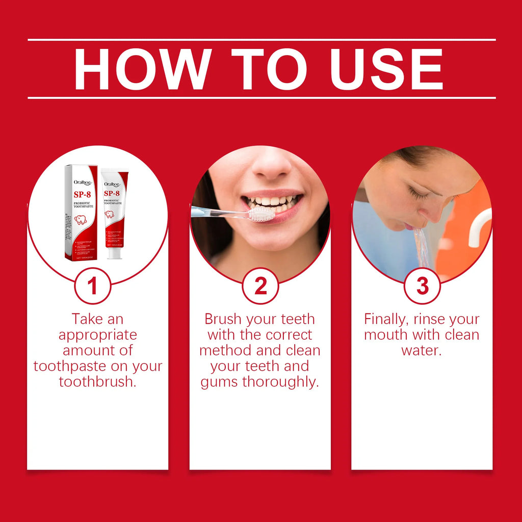 Tidesmit Sp-8 Probiotic Whitening Toothpaste for plaque removal and fresh breath 120g dental care tube