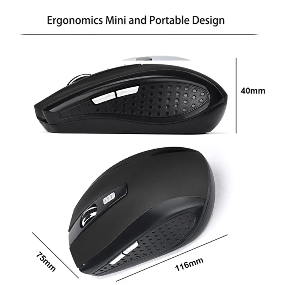 Slim Mini 2.4G Wireless Gaming Mouse 6D Optical for MacBook And Laptops 2.4GHz Compatible with 2.4G Wireless Technology