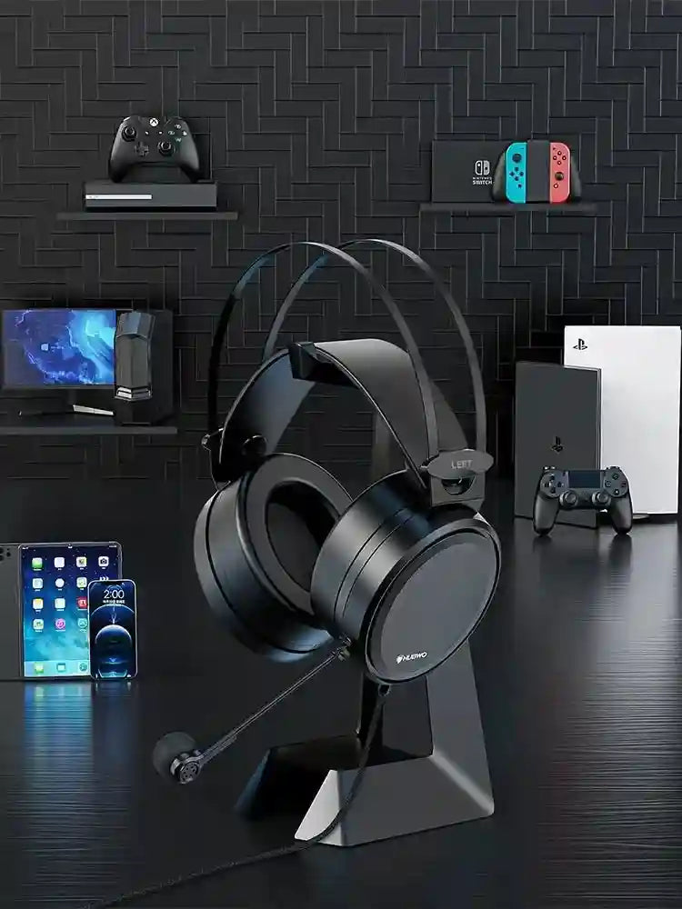 Wired Gaming Headset with Noise Canceling Mic for PC and PS5 - Black Tidesmit