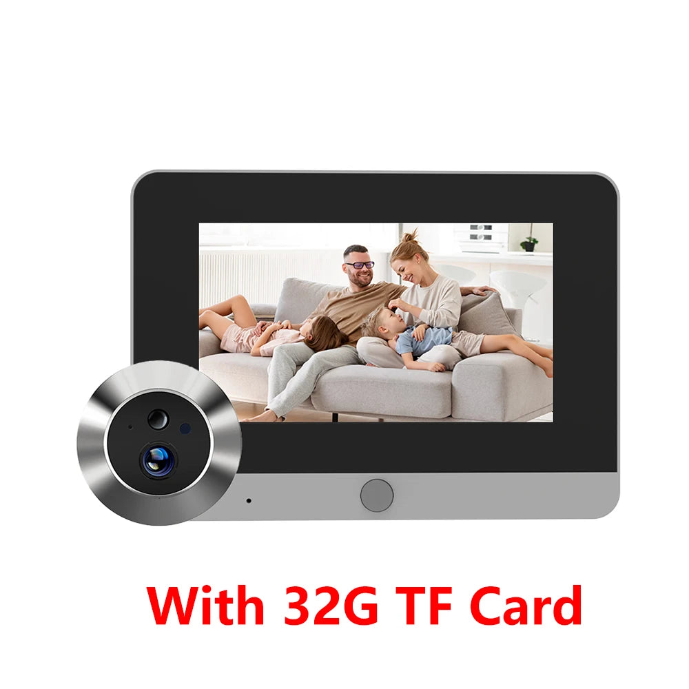 Tuya Smart 2MP 5Inch Screen Mini Digital Peephole Eye Viewer WiFi IR PIR Motion Door Camera 10000mAh battery work 3-4 Months