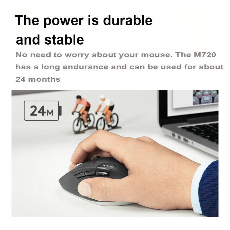 Logitech M720 Wireless Bluetooth Mouse - Office Mouse - Bluetooth Dual-mode Wireless Mouse