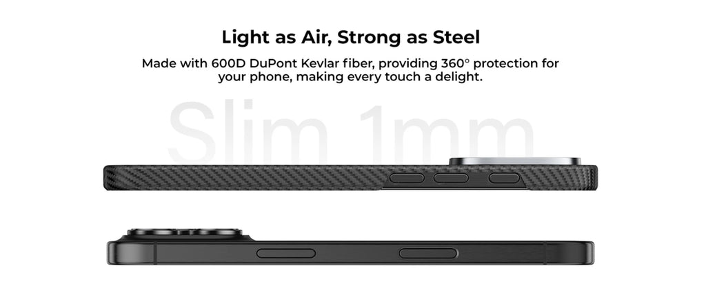 iPhone 17 Pro Max Kevlar Case - Ultra-Thin Aramid Fiber Slim Fit Tidesmit
