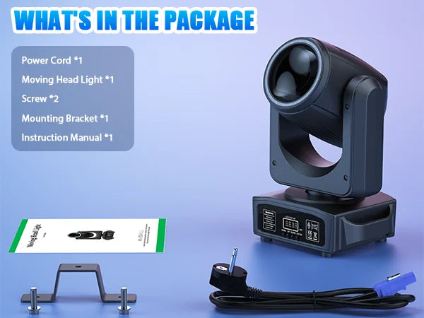 150W LED Moving Head Light RGB Beam Effect Lights DMX512 Stage Lighting Projector for Live Show Concert Bar Club Theater Wedding