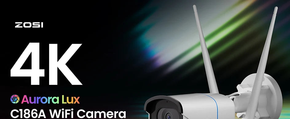 ZOSI 8MP/5MP Aurora Lux WiFi Security Camera True Full Color Night AI Detection Outdoor 4K/3K HD CCTV Video Surveillance Camera