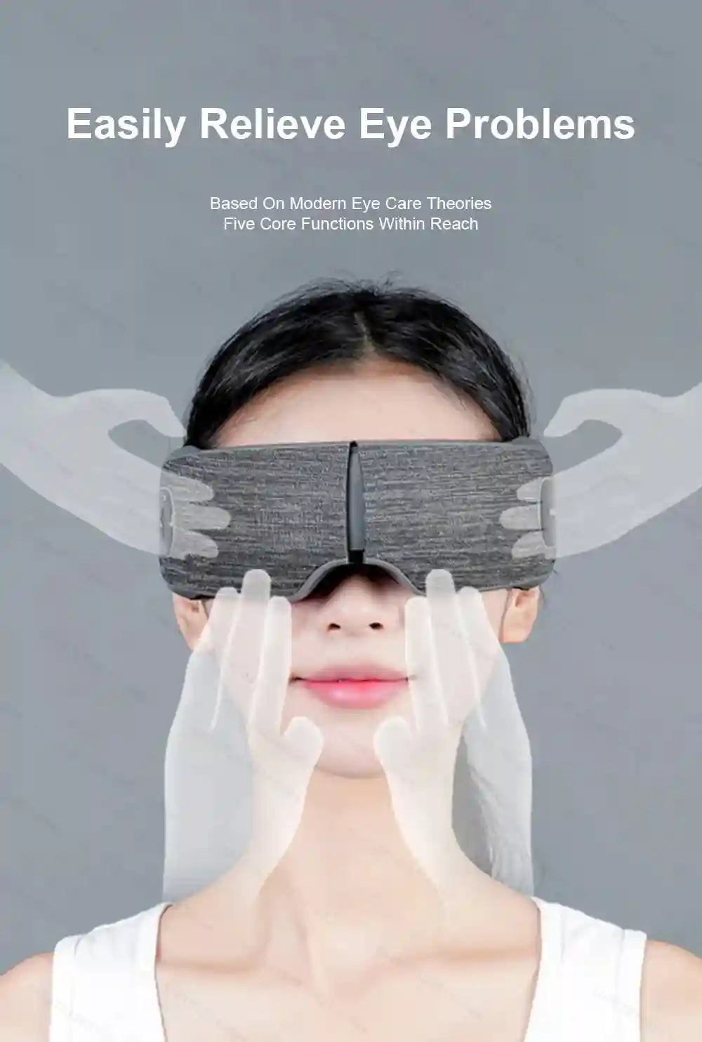Smart Eye Massager with Heat and Air Compression - Black Eye Massage Instrument Tidesmit