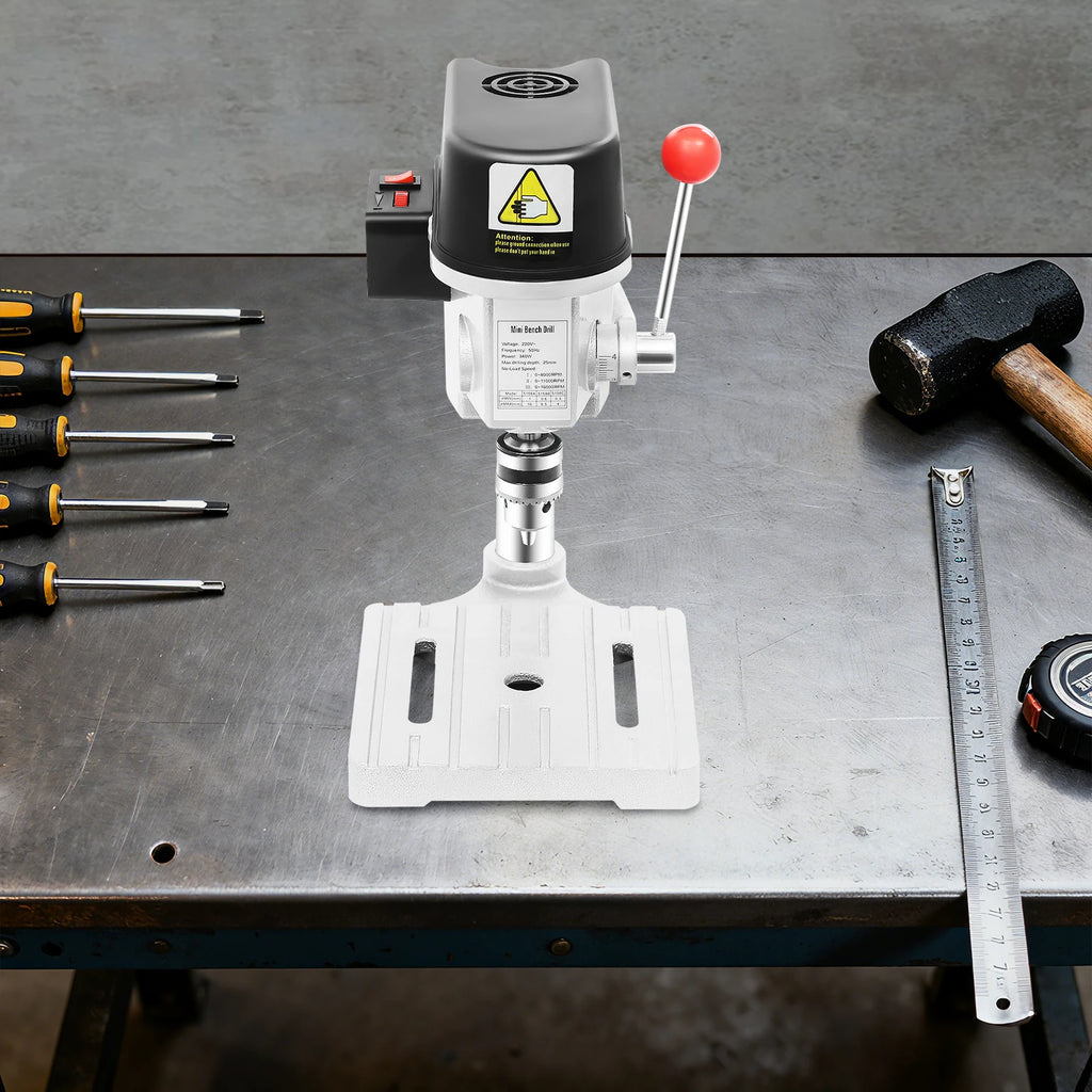 340W 220V Mini Bench Drill Press Corded Mini Table Drill,3 Adjustable Speed Benchtop Drill Press for DIY Creation Woodworking Metal Drilling