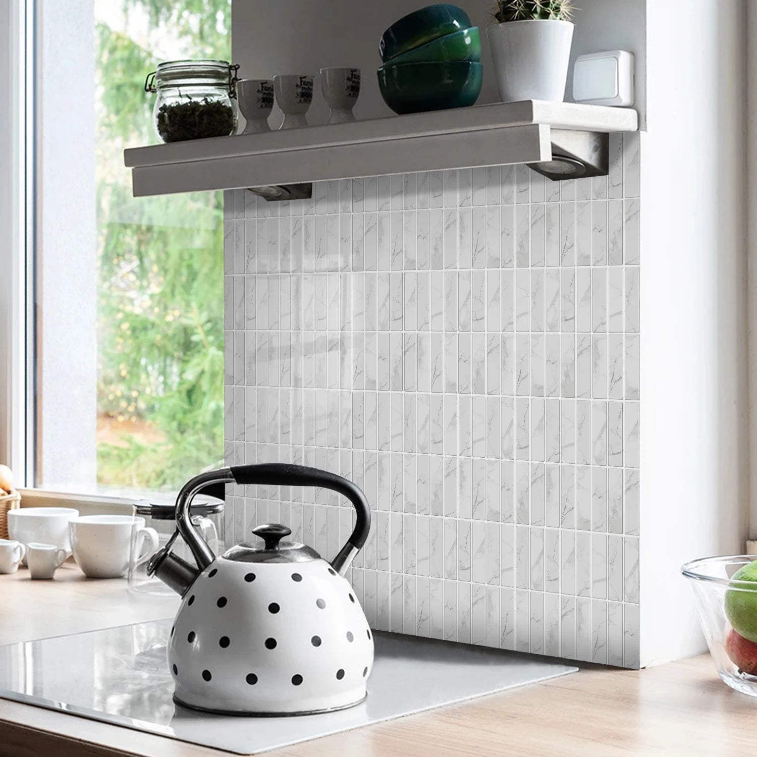 Self Adhesive Marble Wall Tiles 17x23cm Peel Stick Waterproof Easy Clean Subway Stickers For Home Kitchen Shower Wall