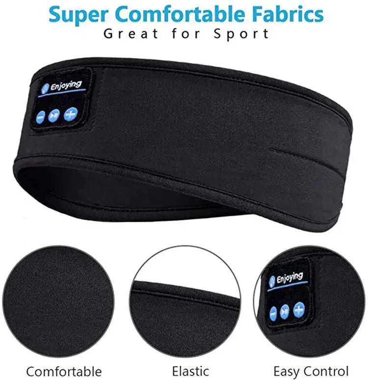 Bluetooth Sleep Headband Wireless Headphones - Breathable Fabric (Gray/Black) black Tidesmit
