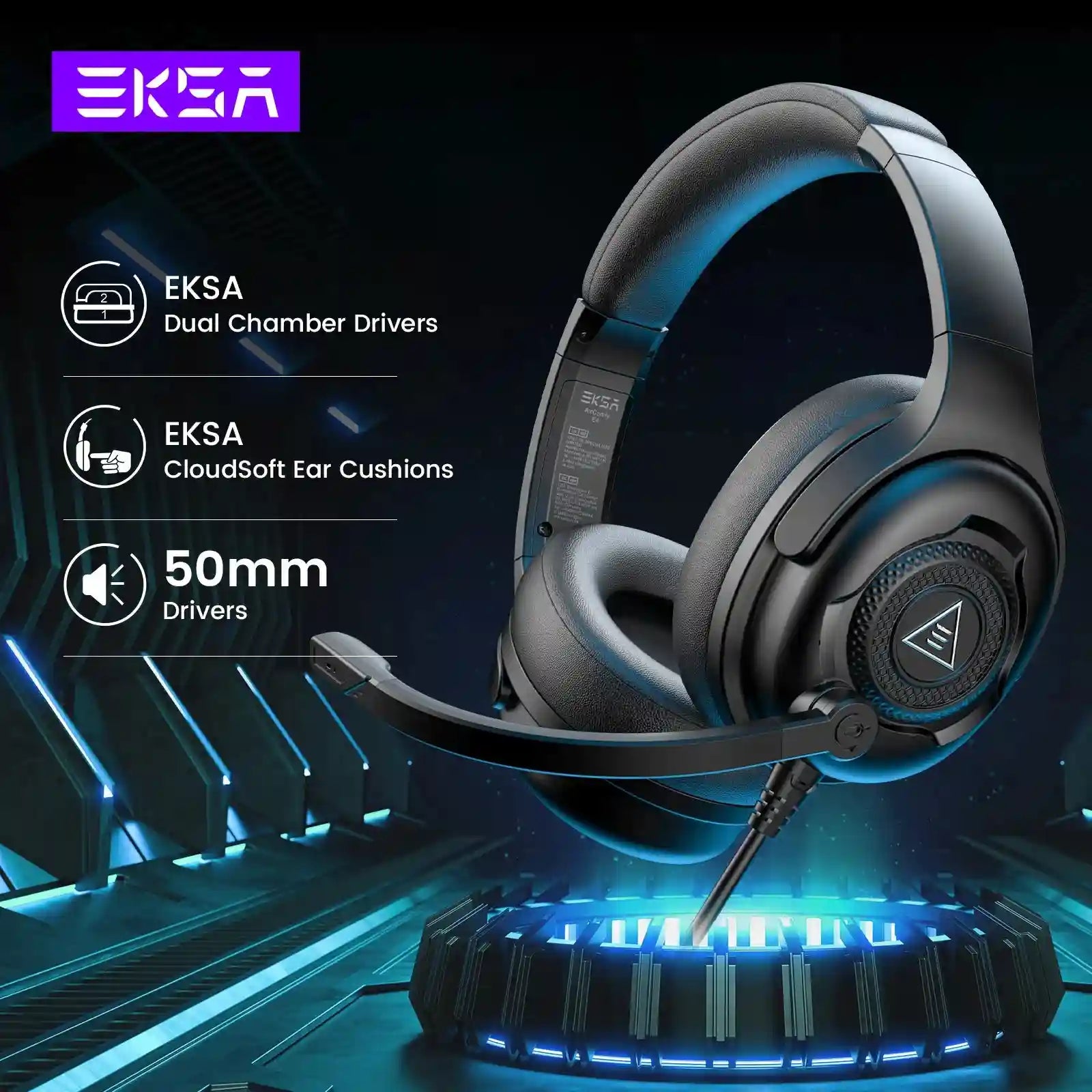 Gaming Headset with Microphone - Over-ear Wired Stereo for PC and PS5 Tidesmit