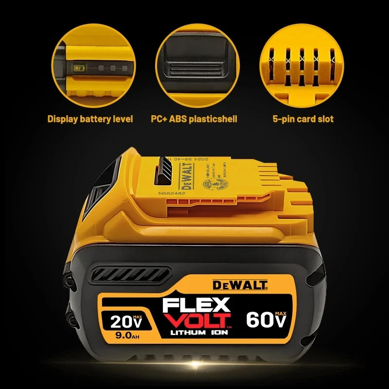 100% Original 20V 6.0Ah MAX Battery Power Tool Replacement For DeWalt DCB184 DCB181 DCB182 DCB200 20V 5A 6A 18Volt 20v Battery