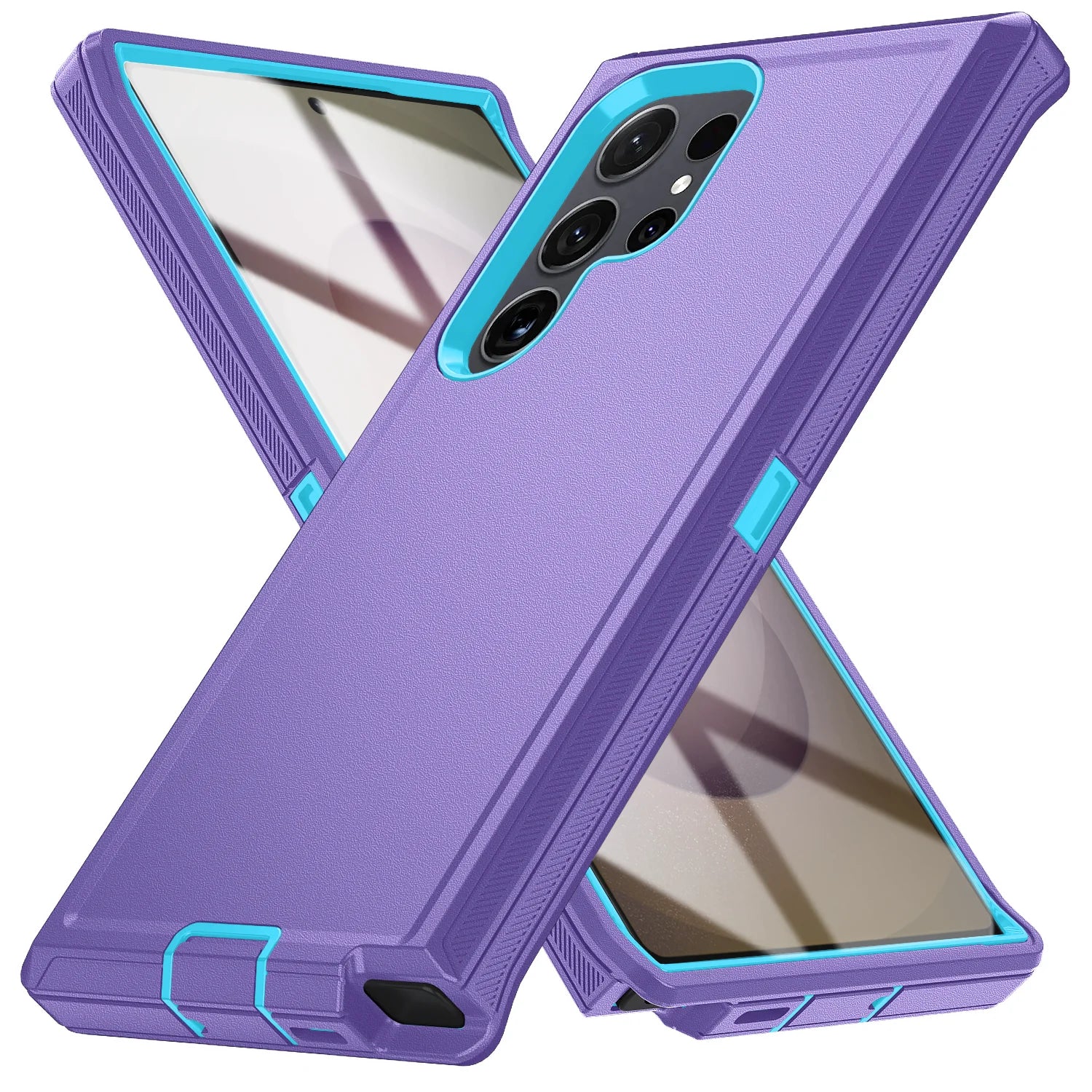 Samsung Galaxy S24 Ultra Military Armor Case With Kickstand Purple-Blue Tidesmit