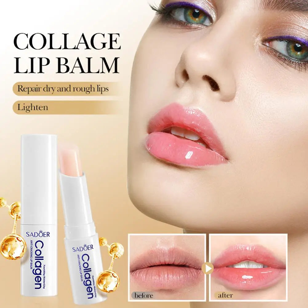 Collagen Lip Balm for Dry Lips - Deep Moisturizing Treatment by Tidesmit Lip Care Tidesmit