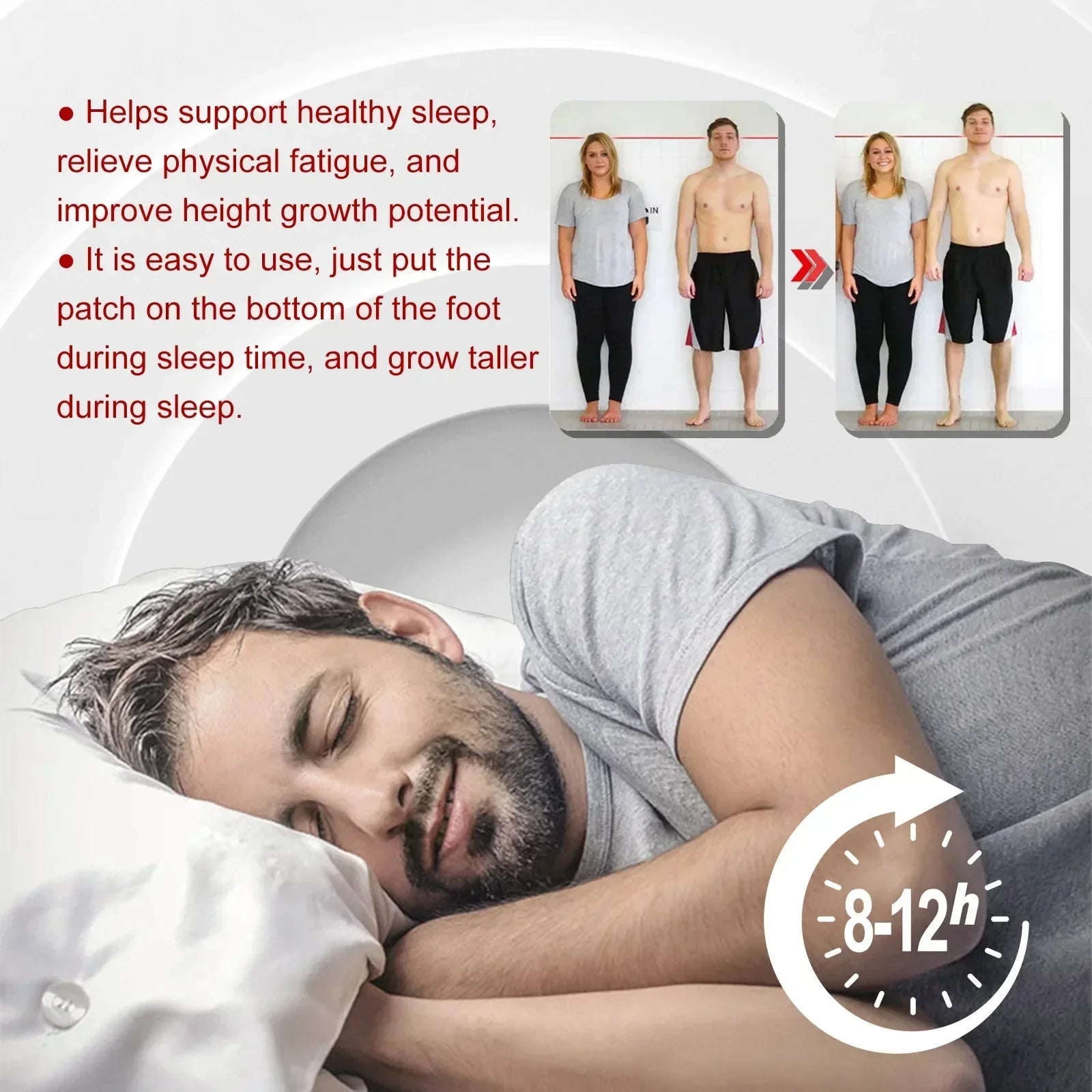 6/10/60PCS Height Growth Patch Promote Bone Heightening Calcium Vitamin D Supplement Adult Children Height Enhancer Foot Patches