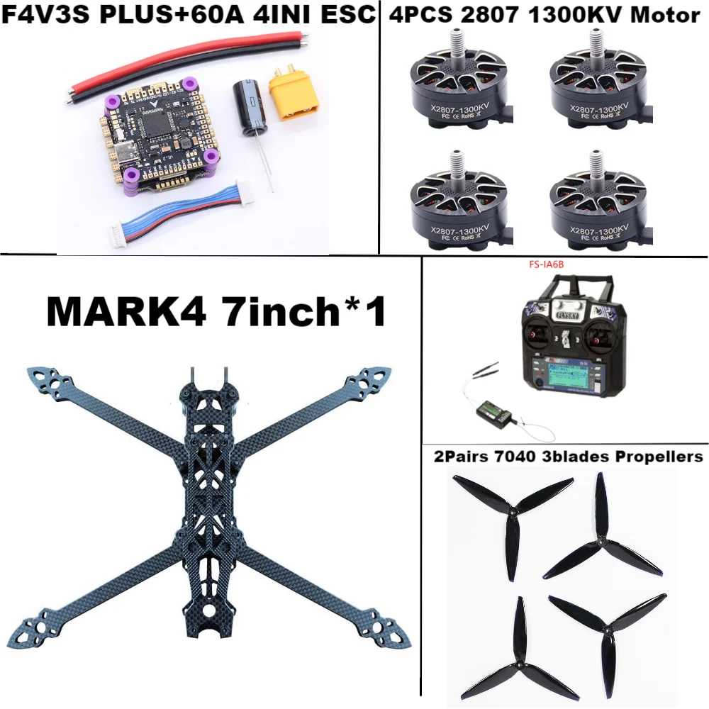 7-Inch FPV Racing Drone Kit with Carbon Fiber Frame - Tidesmit PLUS 60A Package H Tidesmit