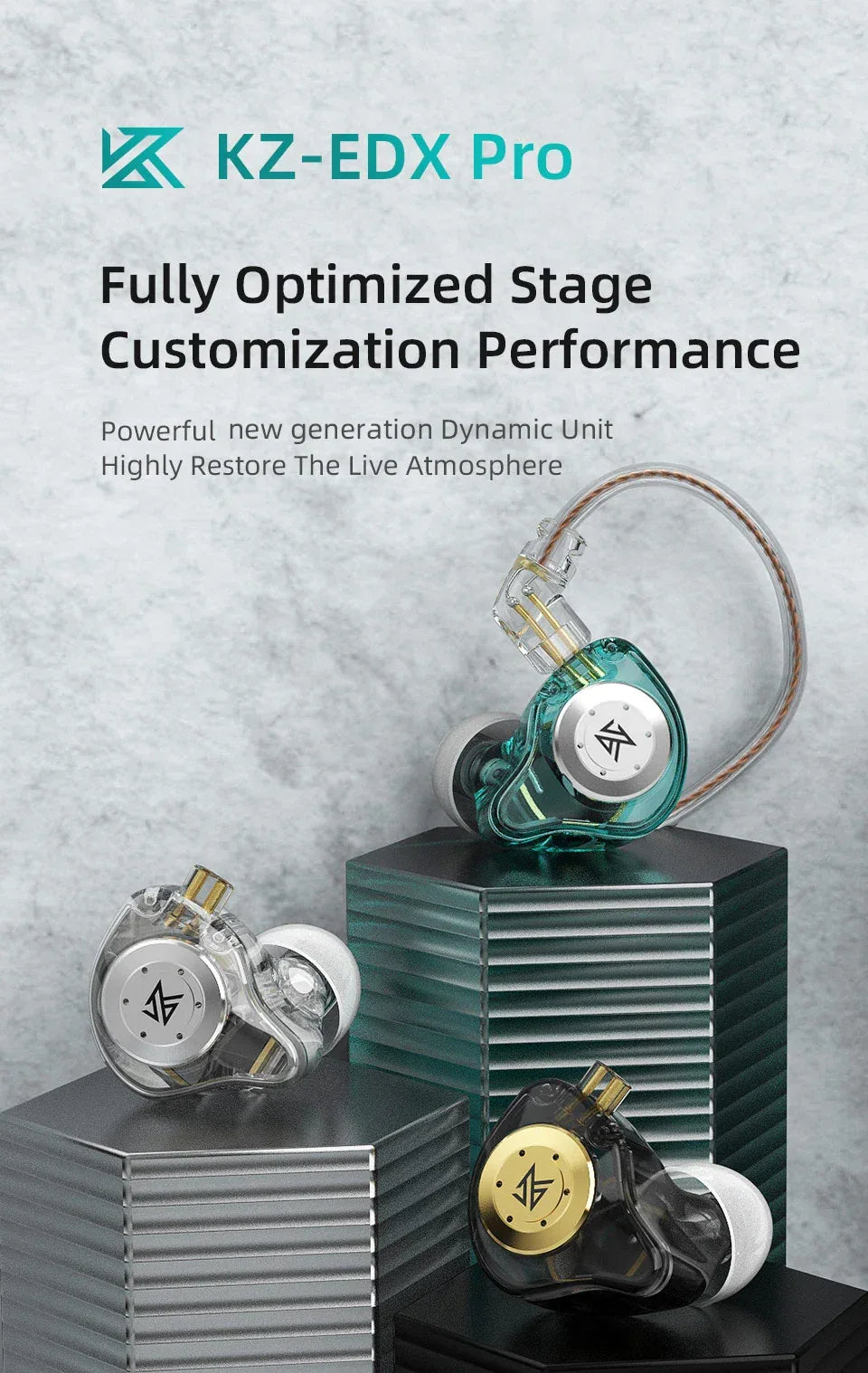 KZ EDX PRO Dynamic Earphones HIFI Bass Earbuds In Ear Monitor Sport Noise Cancelling Headset Tidesmit