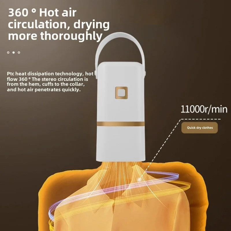 Tidesmit portable compact electric clothes dryer folded for storage in a laundry room space-saving setup