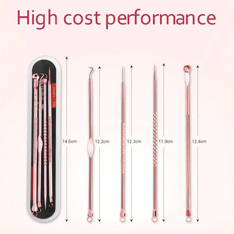 4Pcs/set Black Dots Cleaner Needles Acne Blemish Remover Blackhead Extractor Skin Care Blackhead Remover Tool Stainless Steel