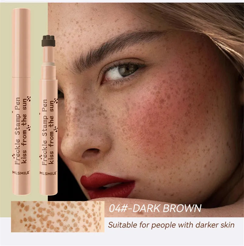 Tidesmit waterproof fake freckle pen in action for natural dot spots on face makeup 15