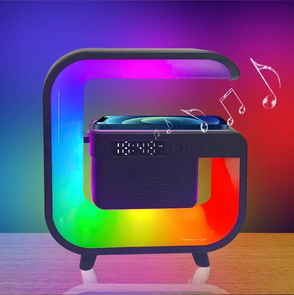 Portable Bluetooth Speaker with RGB Light, Wireless Charging & FM Radio Tidesmit