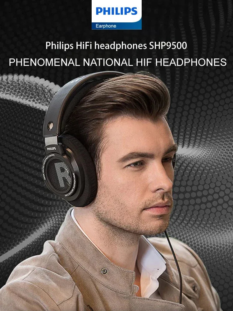 Philips SHP9500 HiFi Open-Back Wired Headphones by Tidesmit Tidesmit