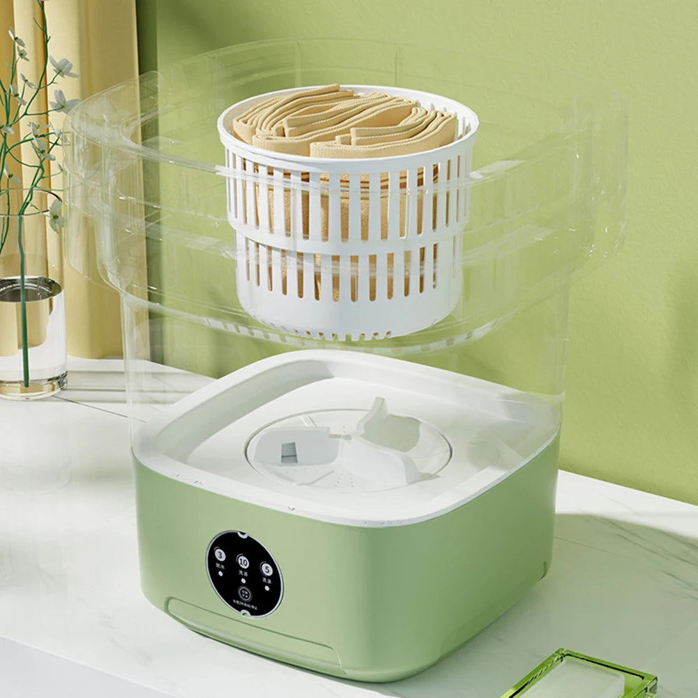 Tidesmit 11L and 6L portable mini washing machine with drain basket for camping, travel, and apartment use