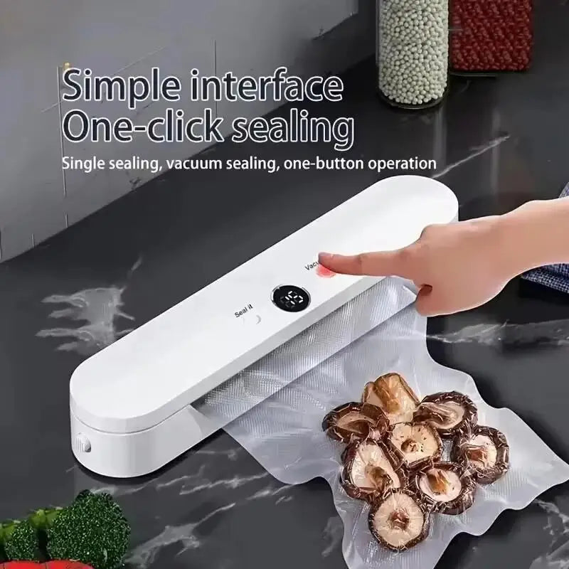 Automatic Vacuum Sealer Machine With 10pcs Free Food Saver Bags for Food Vegetables Fruits Nuts and Meat Storage Proof Sealer