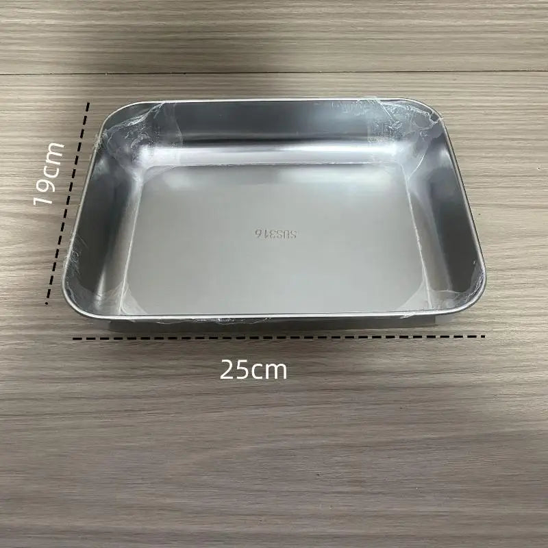 Stainless steel 25x19cm anti-cervical pet feeding tray for ergonomic cat and dog dining. Durable, easy-clean dual feeder.