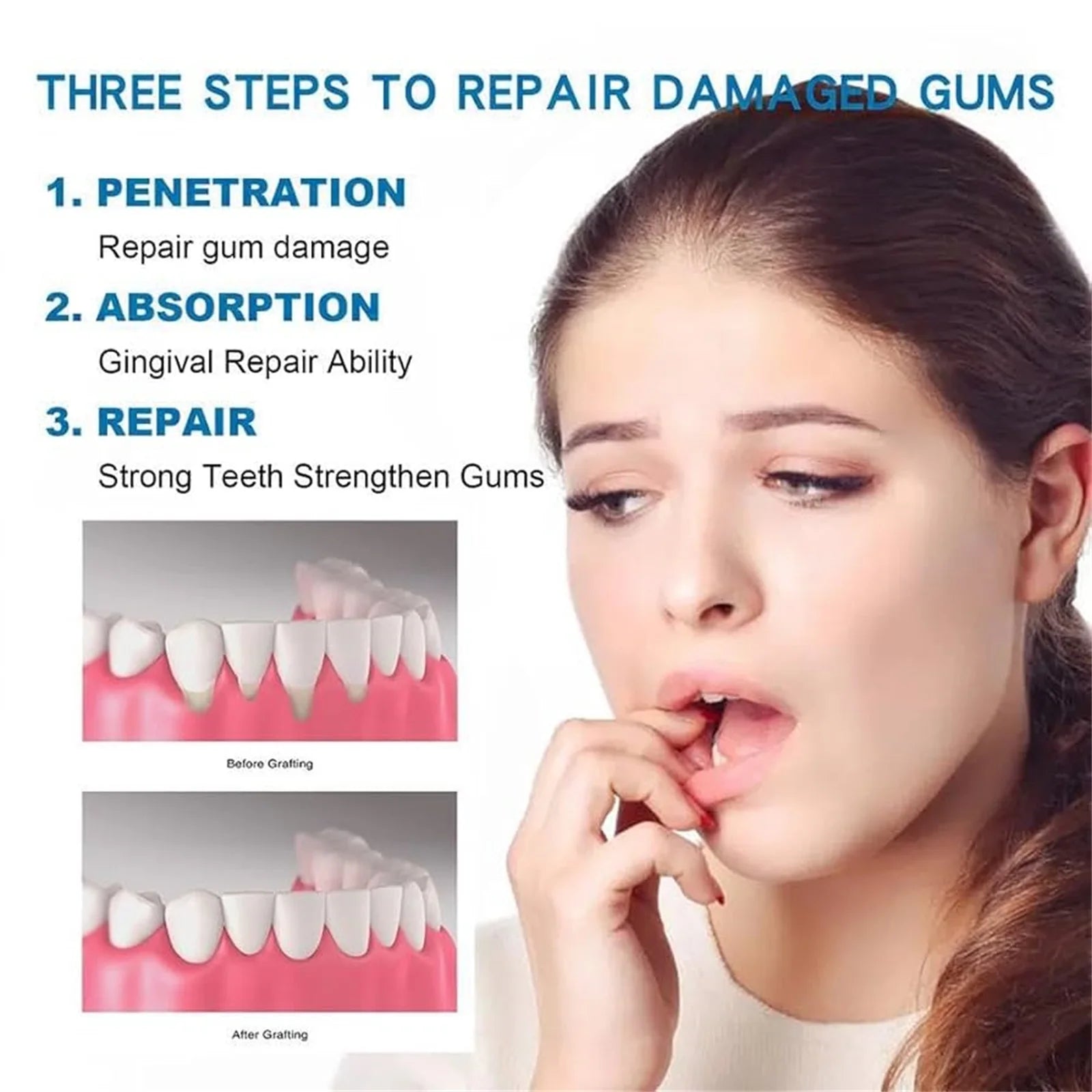 Tidesmit 50ml teeth whitening serum for damage repair, sensitivity relief, and dental cavity prevention.