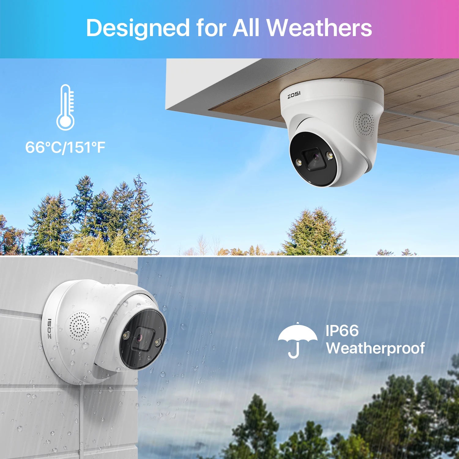 ZOSI 4K PoE SecurityCamera H.265+ 8MP 5MP HD Add-on Camera AI Detection Color Night Vision Outdoor Video Surveillance IP Camera